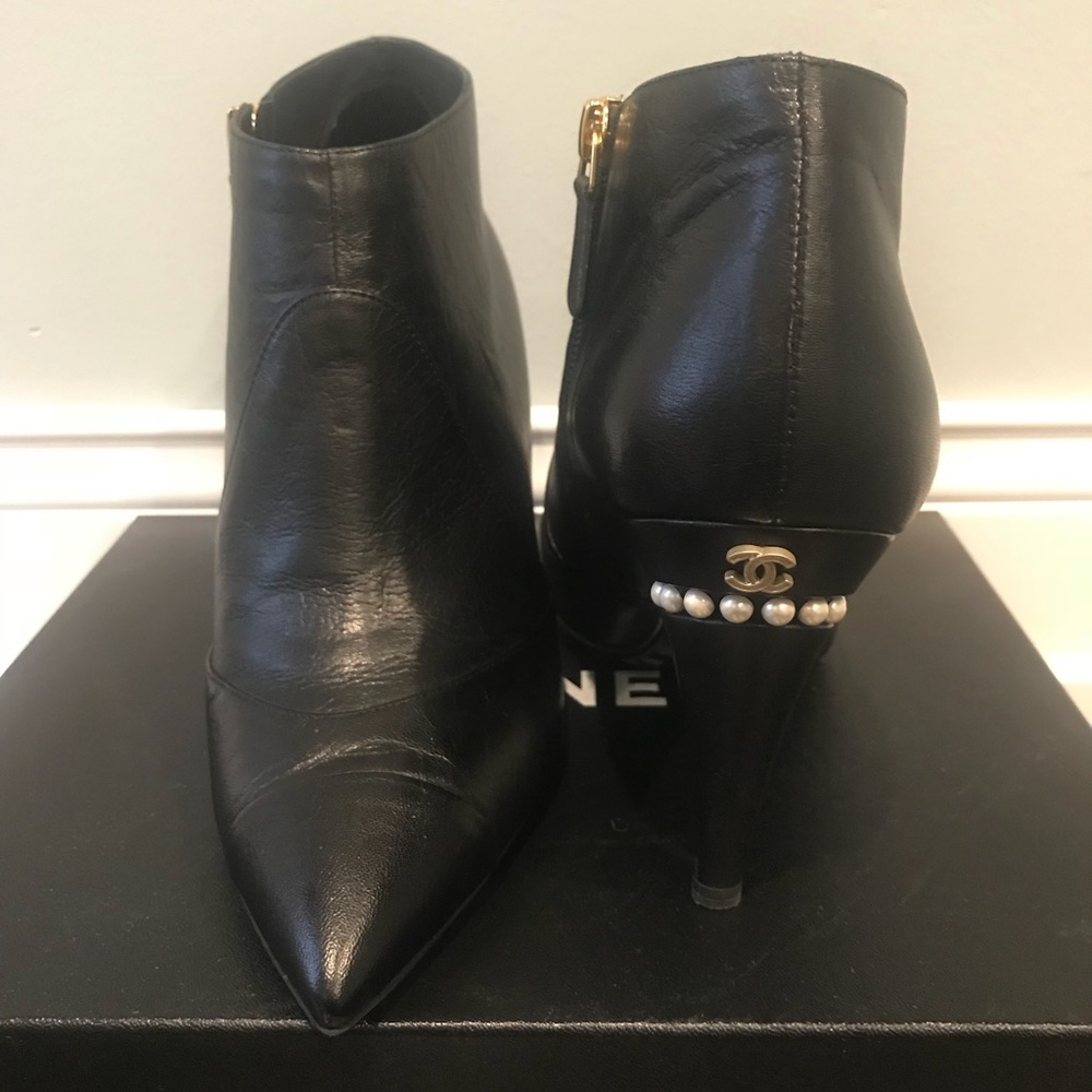 100% authentic Chanel Leather Booties